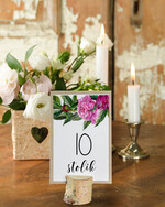 Numery na stół Otwarte jednokartkowe numery na stoły weselne, usadzenie gości klasyczne0