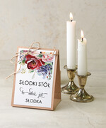 Numery na stół Otwarte jednokartkowe numery na stoły weselne, usadzenie gości klasyczne0