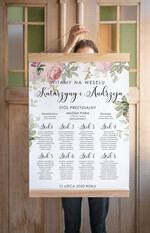 Plany stołów Plakaty Rustykalne plansza ślubna plan stołów weselnych, w stylu rustykalnym dopasuj swoj rozmiar0