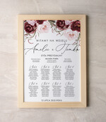 Plany stołów Plakaty Rustykalne Róże tablica informacyjna dla gości weselnych w stylu rustykalnym dopasuj swoj rozmiar  0