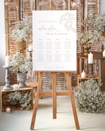 Plany stołów Plakaty Rustykalne tablica z planem stołów na wesele plan stołów weselnych prosty i nowoczesny plan usadzenia gości 0