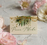 Winietki botaniczne podróżnicze  ślubne winietki na stół weselny, liść paproci, delikatne winietki ślubne 0