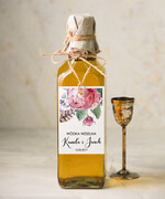 Zawieszki na butelki botaniczne podróżnicze  etykieta na wódkę weselną, botaniczne dowolne teksty0