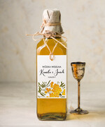 Zawieszki na butelki botaniczne podróżnicze  etykieta na wódkę zawieszka na alkohol weselny, botaniczne dowolne teksty0