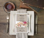 Menu botaniczne podróżnicze  weselne menu karta potraw weselnych, eleganckie na klasyczne wesele0