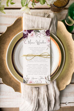 Menu botaniczne podróżnicze  menu weselne na stół karta dań weselnych, botaniczne z waszą treścią0