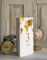 Menu botaniczne podróżnicze  menu ślubne z planem posiłków, numer stołu i menu w jednym, karta drinków na weselu, menu weselne z mapą świata, ozdoba na stoły weselne 0