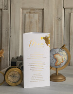 Menu botaniczne podróżnicze  menu ślubne z planem posiłków, numer stołu i menu w jednym, karta drinków na weselu, menu weselne z mapą świata, ozdoba na stoły weselne 3