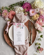 Menu botaniczne podróżnicze  menu weselne na stoły plan podawania posiłków, vintage wasz tekst1