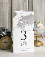 Menu botaniczne podróżnicze  menu ślubne z planem posiłków, numer stołu i menu w jednym, karta drinków na weselu, menu weselne z mapą świata, ozdoba na stoły weselne 3