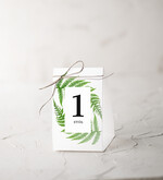 Numery na stół botaniczne podróżnicze  numerek stojak na stół weselny, kwiaty boho piekne kolory0