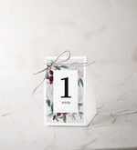 Numery na stół botaniczne podróżnicze  numerek stojak na stół weselny, kwiaty boho piekne kolory0