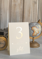 Numery na stół botaniczne podróżnicze  podróżnicze numerki na stół weselny, kolor ecru lub pudrowy róż, tematyczne numery na stoły weselne, dekoracje stołów weselnych 8