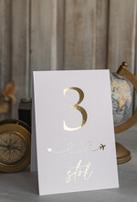 Numery na stół botaniczne podróżnicze  podróżnicze numerki na stół weselny, numeracja stołów weselnych, tematyczne numery na stoły weselne, dekoracje stołów weselnych, złote numery na stół weselny3
