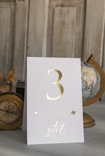 Numery na stół botaniczne podróżnicze  podróżnicze numerki na stół weselny, numeracja stołów weselnych, tematyczne numery na stoły weselne, dekoracje stołów weselnych, złote numery na stół weselny0