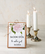 Numery na stół botaniczne podróżnicze  tabliczka z numerem stołu weselnego, rusykalne kwiatowe wozry0