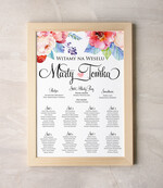 Plany stołów Plakaty Akwarele plan stołów  weselnych usadzenie gości na weselu, malowane akwarelkowe wzory dopasuj rozmiar0