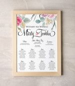 Plany stołów Plakaty Akwarele plansza powitanie gości i plan stołów w jednym, malowane akwarelkowe wzory dopasuj rozmiar0