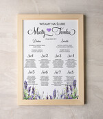 Plany stołów Plakaty Akwarele plansza weselna plan stołów weselnych, malowane akwarelkowe wzory dopasuj rozmiar0