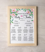 Plany stołów Plakaty Akwarele planer ślubny plan usadzenia gości na weselu, malowane akwarelkowe wzory dopasuj rozmiar0