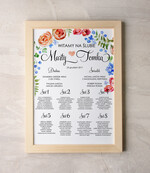 Plany stołów Plakaty Akwarele tablica z planem stołów na wesele plan stołów weselnych, wiele rozmiarów do wyboru romantyczne akwarelki0