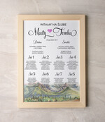 Plany stołów Plakaty Akwarele plansza powitanie gości i plan stołów w jednym, akwarelowe wybierz swoj rozmiar0