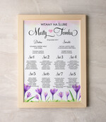 Plany stołów Plakaty Akwarele powitanie gości na sali ślubnej i plan stołów, malowane akwarelkowe wzory dopasuj rozmiar0