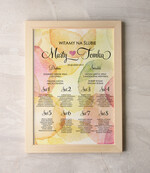 Plany stołów Plakaty Akwarele planer ślubny plan usadzenia gości na weselu, wiele rozmiarów do wyboru romantyczne akwarelki0