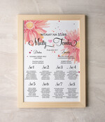 Plany stołów Plakaty Akwarele tablica informacyjna dla gości weselnych, wiele rozmiarów do wyboru romantyczne akwarelki0