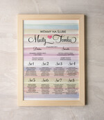 Plany stołów Plakaty Akwarele powitanie gości na sali ślubnej i plan stołów, malowane akwarelkowe wzory dopasuj rozmiar0