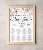 Plany stołów Plakaty Akwarele tablica informacyjna dla gości weselnych, wiele rozmiarów do wyboru romantyczne akwarelki0