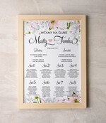 Plany stołów Plakaty botaniczne podróżnicze plan stołów na wesele tablica z rozmieszczeniem gości, rozmiary do wyboru0