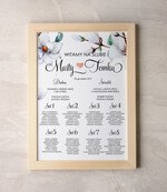 Plany stołów Plakaty botaniczne podróżnicze tablica informacyjna dla gości weselnych, wybierz swoj wymiar w stylu rustykalnym0