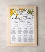 Plany stołów Plakaty botaniczne podróżnicze powitanie i usadzenie gości plan stołów weselnych, wybierz swoj wymiar w stylu rustykalnym0