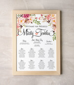 Plany stołów Plakaty botaniczne podróżnicze tablica z planem stołów na wesele plan stołów weselnych, w stylu rustykalnym0