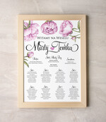 Plany stołów Plakaty botaniczne podróżnicze tablica z planem stołów na wesele plan stołów weselnych, rozmiary do wyboru0