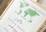 Plany stołów Plakaty botaniczne podróżnicze Tablica powitalna na sali weselnej, elegancka powitalna plansza z mapą świata, pomysł na powitanie gości na sali weselnej, tematyczne dodatki na salę weselną 0