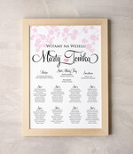 Plany stołów Plakaty botaniczne podróżnicze plansza powitanie gości i plan stołów w jednym, rustykalne w ekologicznym stylu0