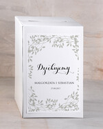 Pudełko na koperty  Papierowe dopasowane do zaproszeń  ślubne pudełko na koperty, papierowa kopertówka, papierowe pudełko na koperty grafika dopasowana do dowolnego wzoru, biała kopertówka1