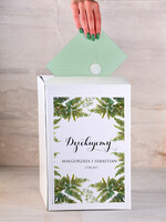 Pudełko na koperty  Papierowe dopasowane do zaproszeń  ślubne pudełko na koperty, papierowa kopertówka, papierowe pudełko na koperty grafika dopasowana do dowolnego wzoru, biała kopertówka0