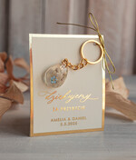 Podziękowania dla Gości Weselnych Magnesy breloki Zdrapki prezent dla gosci na weselu brelok do kluczy z niezapominajką, prezenty dla gości weselnych ręcznie robiony brelok do kluczy niezapominajka zatopiona w żywicy4