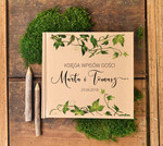 Księgi wpisów gości botaniczne ksiega pamiątkowa na wpisy gości weselnych, w stylu rustykalnym wasze imiona i treść0