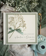 Księgi wpisów gości botaniczne księga wpisów gości, pamiątkowa księga z życzeniami od gości na weselu, księga wpisów gości z suszoną gipsówką, personalizowana księga wpisów gości2