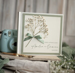 Księgi wpisów gości botaniczne księga wpisów gości, pamiątkowa księga z życzeniami od gości na weselu, księga wpisów gości z suszoną gipsówką, personalizowana księga wpisów gości5