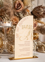 Menu rustykalne rustykalne menu weselne, drewniana karta dań, drewniane menu na stół weselny0