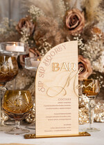 Menu rustykalne rustykalne menu weselne, drewniana karta dań, drewniane menu na stół weselny4