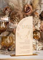 Menu rustykalne rustykalne menu weselne, drewniana karta dań, drewniane menu na stół weselny6