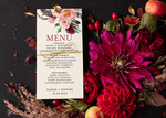 Menu rustykalne menu weselne karta dań weselnych, rustykalne dowolna treść na menu weselnym, eleganckie leżące menu weselne, karta dań na weselu0