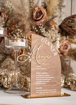 Menu rustykalne drewniane menu na stół weselny, rustykalne menu na stol weselny, złote napisy na menu weselnym, drewniana karta dań, rustykalna karta dan4