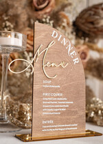 Menu rustykalne drewniane menu na stół weselny, rustykalne menu na stol weselny, złote napisy na menu weselnym, drewniana karta dań, rustykalna karta dan5